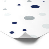 Zilveren & marineblauwe ballonnen | Baby shower We Poster (Hoek)