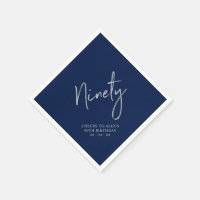 Zilveren marineblauwe Cheers Negentigste 90ste ver