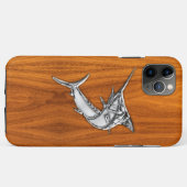 Zilveren Marlin op Teak Wood Grain decor Case-Mate iPhone Case (Achterkant (horizontaal))