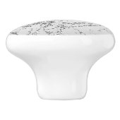 Zilveren Marmeren Glam Glitter Keramische Knop (Zijkant)