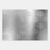 Zilveren Marmeren Glam Glitter Kroonluchters Inpakpapier Vel (Voorkant 2)