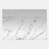 Zilveren Marmeren Glam Glitter Kroonluchters Inpakpapier Vel (Voorkant)