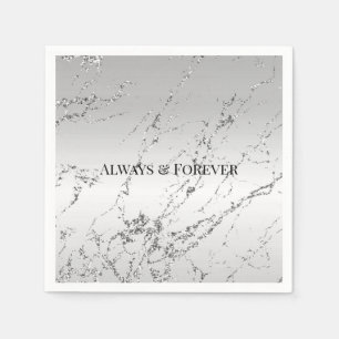 Zilveren Marmeren Glam Glitter Servet