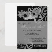 Zilveren Masker Bal Kostuum Halloween Kaart (Voorkant / Achterkant)