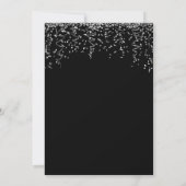 Zilveren Masker, Confetti Maskerade Quinceañera Kaart (Achterkant)