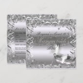 Zilveren Masker Elegante Bal Verjaardagsfeestje Kaart (Voorkant / Achterkant)