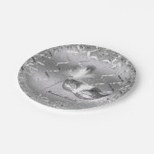 Zilveren Masker Elegante Bal Verjaardagsfeestje Papieren Bordje (Gekanteld)