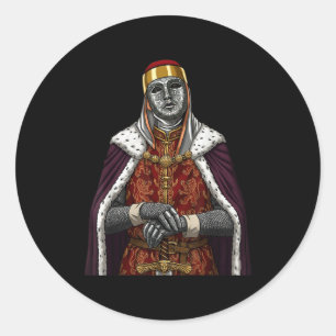 Zilveren Masker Koning Baldwin Iv Gouden Masker Mi Ronde Sticker