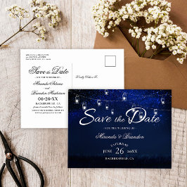 Zilveren Mason Jar Slingerie Save the Date Aankondigingskaart