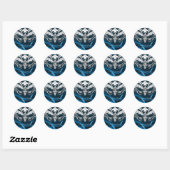 Zilveren Masquerade Blauw Bruiloft Sticker (Vel)