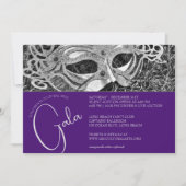 Zilveren Masquerade Gala Uitnodiging (Voorkant)