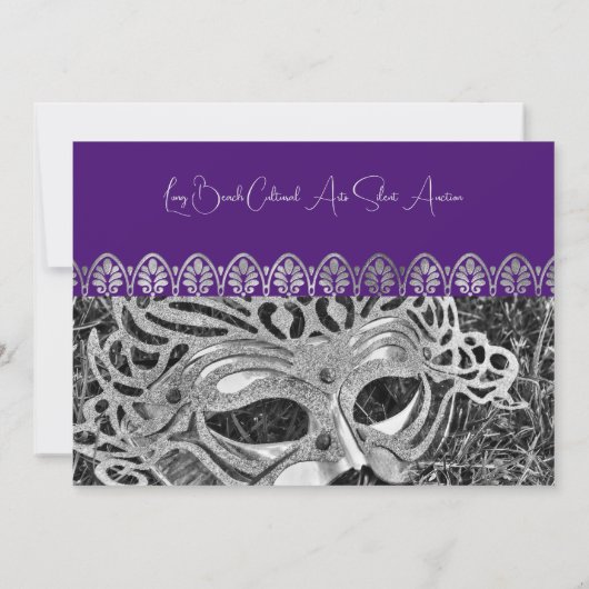 Zilveren Masquerade Gala Uitnodiging (Achterkant)