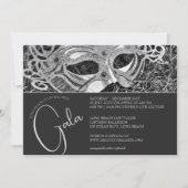 Zilveren Masquerade Gala Uitnodiging (Voorkant)