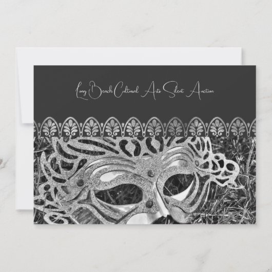 Zilveren Masquerade Gala Uitnodiging (Achterkant)