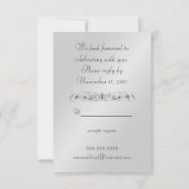 Zilveren Masquerade Groen Gejewelde RSVP Uitnodigi (Achterkant)