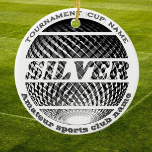 Zilveren medaille, 2e plaats winnaar keramisch ornament