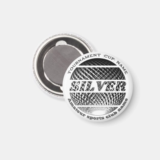 Zilveren medaille, 2e plaats winnaar magneet (Voorkant / Achterkant)