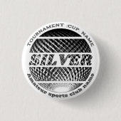 Zilveren medaille, 2e plaats winnaar ronde button 3,2 cm (Voorkant)