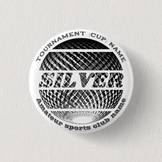 Zilveren medaille, 2e plaats winnaar ronde button 3,2 cm (Voorkant)