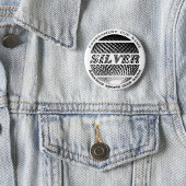 Zilveren medaille, 2e plaats winnaar ronde button 3,2 cm