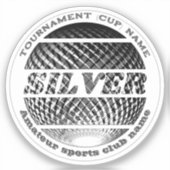 Zilveren medaille 2e plaats winnaar ronde sticker (Voorkant)