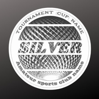 Zilveren medaille 2e plaats winnaar ronde sticker