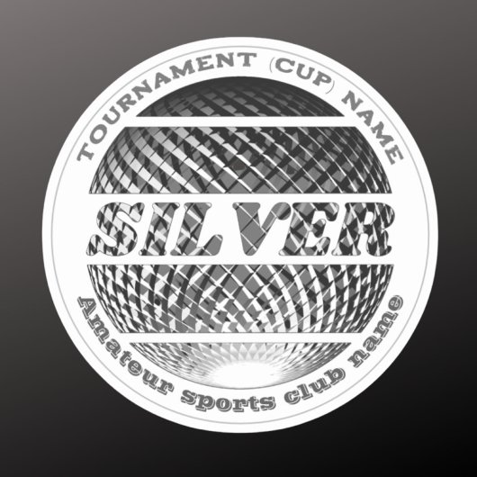 Zilveren medaille 2e plaats winnaar ronde sticker