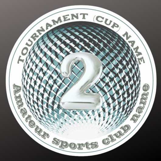 Zilveren medaille 2e plaats winnaar ronde Sticker