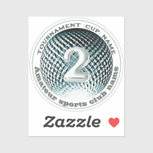 Zilveren medaille 2e plaats winnaar ronde Sticker (Vel)