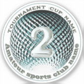 Zilveren medaille 2e plaats winnaar ronde Sticker (Voorkant)