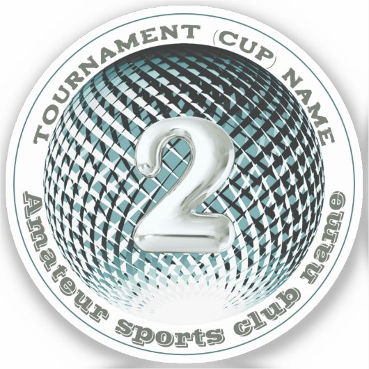 Zilveren medaille 2e plaats winnaar ronde Sticker (Voorkant)