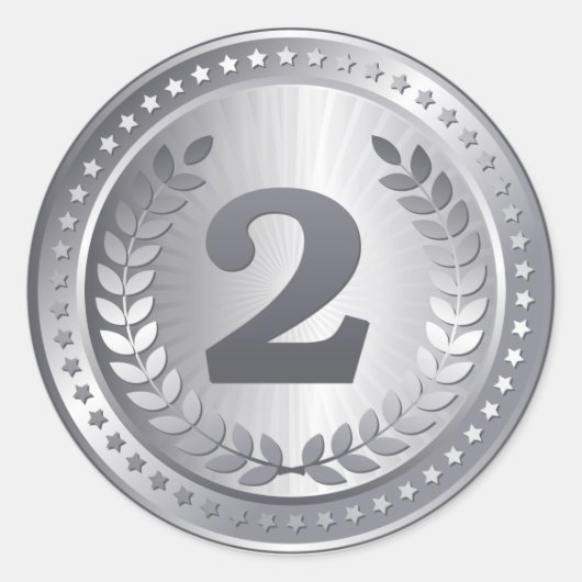 Zilveren medaille 2e plaats winnaar sticker (Voorkant)