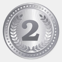 Zilveren medaille 2e plaats winnaar sticker