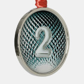Zilveren medaille, 2e plaats winnaar Sticker Metalen Ornament (Rechts)