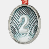 Zilveren medaille, 2e plaats winnaar Sticker Metalen Ornament (Links)