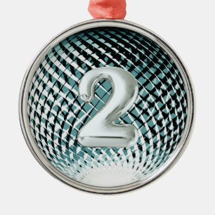 Zilveren medaille, 2e plaats winnaar Sticker Metalen Ornament