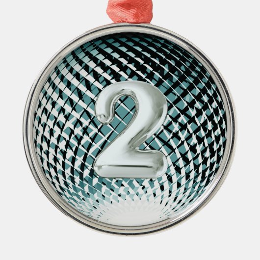 Zilveren medaille, 2e plaats winnaar Sticker Metalen Ornament (Voorkant)