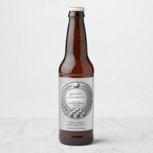 Zilveren Medaille Beer Pong Toernooi Kampioenschap Bier Etiket