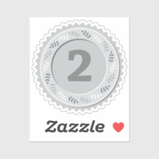 Zilveren medaille sticker op maat gemaakte vinyl s