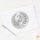 Zilveren medaille voor studenten ronde sticker (Envelop)