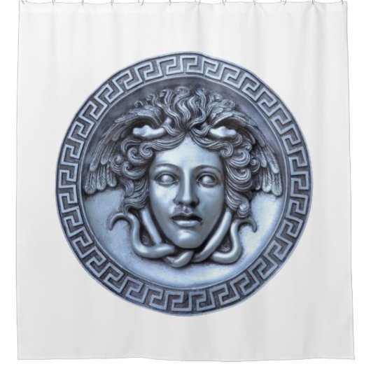 Zilveren Medusa Douchegordijn (Voorkant)