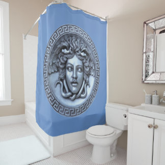 Zilveren Medusa Douchegordijn