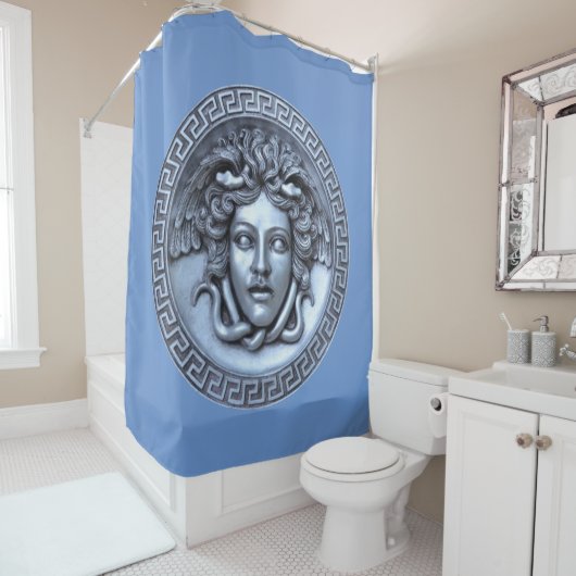 Zilveren Medusa Douchegordijn (In situ)