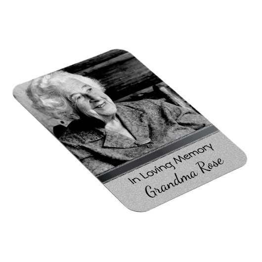 Zilveren Memoriam Magnet voor Moeder of Grootmoede Magneet (Rechterzijde)