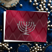 Zilveren Menora Hanukkah Kaart