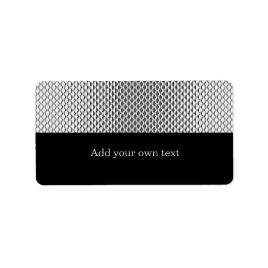 Zilveren Metaal Glitter Zwarte Label Sticker (Voorkant)