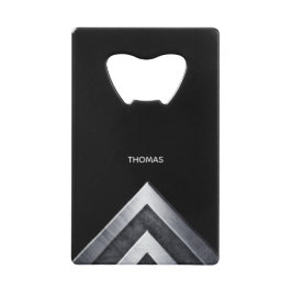 Zilveren Metaal Patroon Monogram Creditkaart Flessenopener