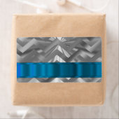 Zilveren metaalachtige chevron etiket (Insitu)