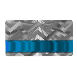 Zilveren metaalachtige chevron etiket