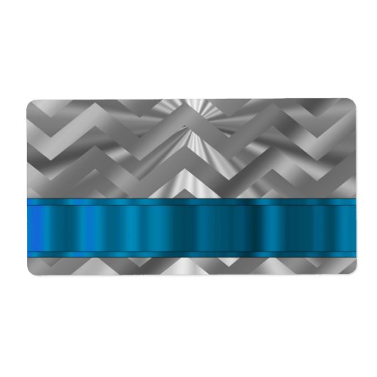 Zilveren metaalachtige chevron etiket (Voorkant)